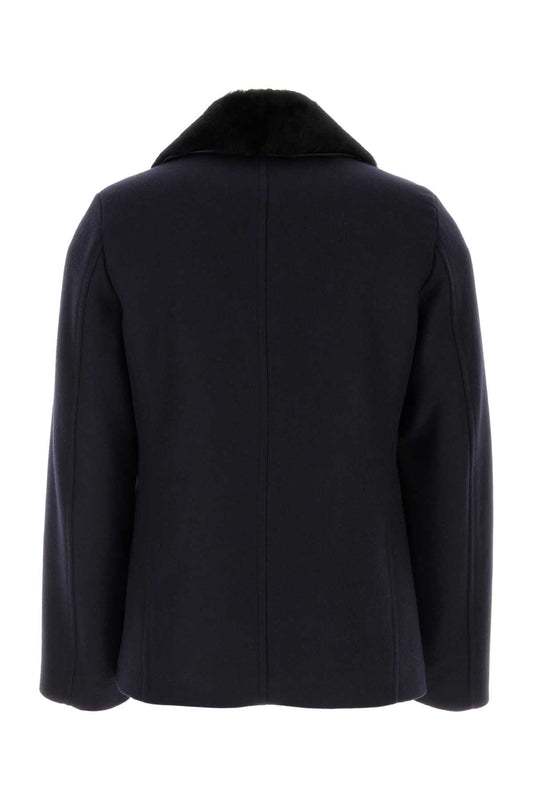 PRADA BLUE WOOL COAT