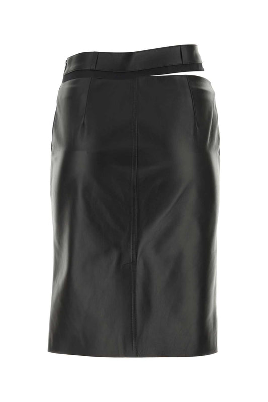 FENDI LEATHER MIDI SKIRT