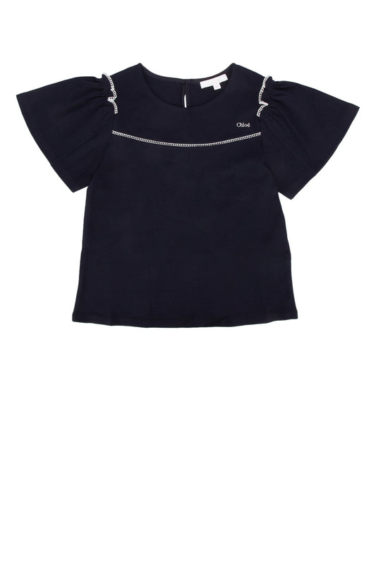 CHLOE NAVY BLUE COTTON T-SHIRT