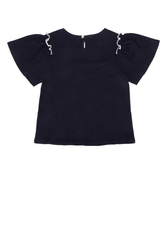 CHLOE NAVY BLUE COTTON T-SHIRT