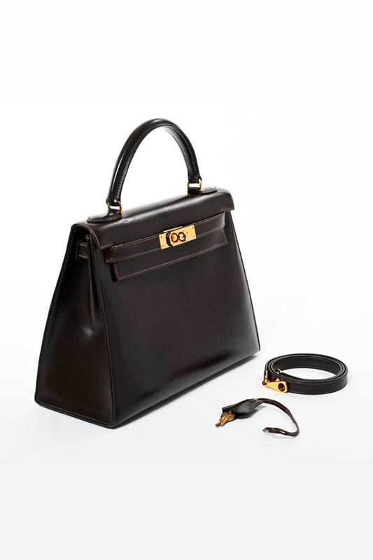 HERMES KELLY 28 DARK BROWN