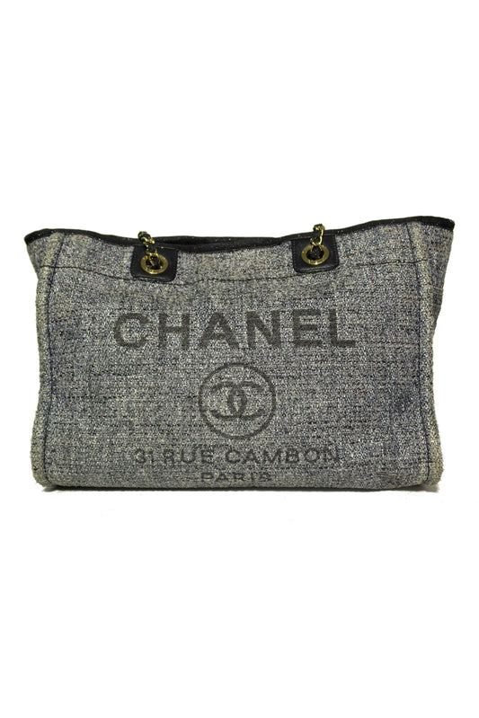 CHANEL DEAUVILLE TOTE BAG MEDIUM GRIS