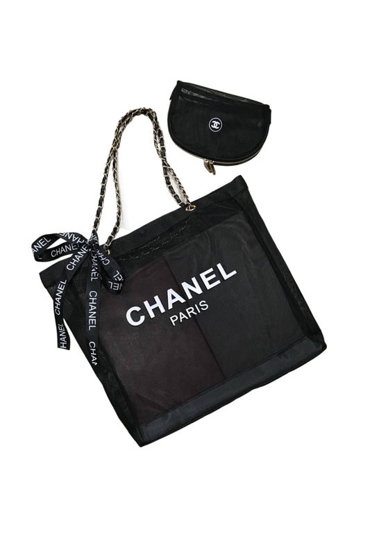 CHANEL BLACH MESH TOTE BAG