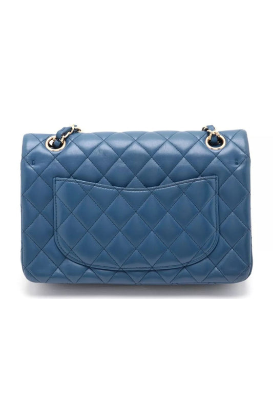 CHANEL 23 SMALL LAMBSKIN BLUE GOLD METAL