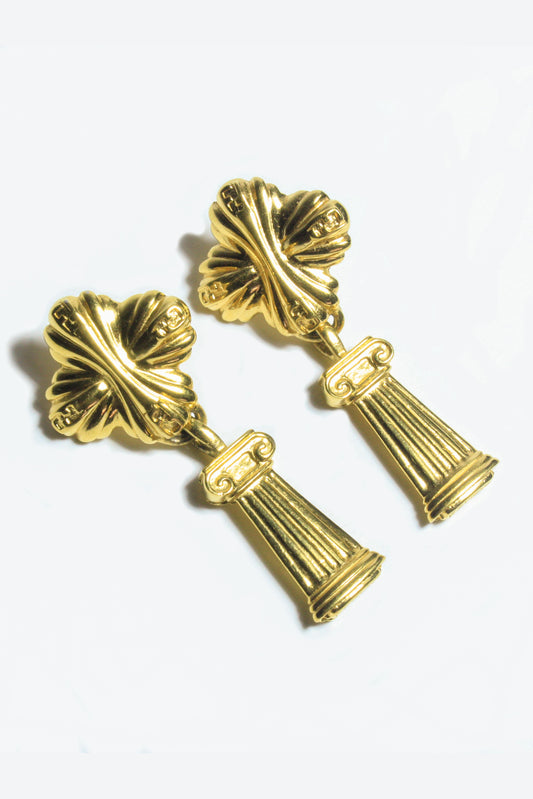 FENDI VINTAGE PLATED GOLD EARRINGS