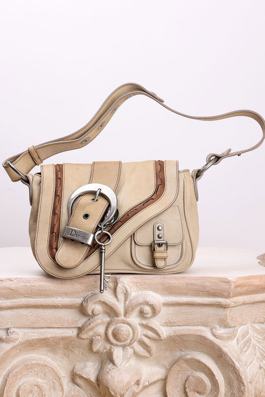 DIOR LEATHER GAUCHO SADDLE BAG